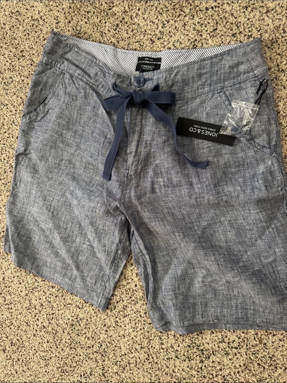 Jones New York Women's Chambray Blue Drawstring Bermudas